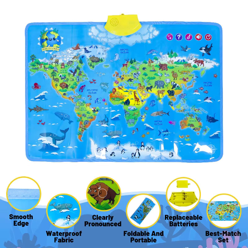 LittleExplorers – Aprender y jugar – Mapa mundial de animales