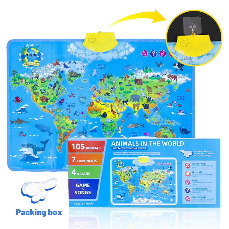 LittleExplorers – Aprender y jugar – Mapa mundial de animales