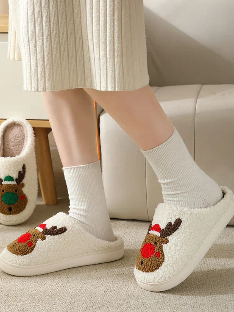 Northern Lights Kids - Cálido y festivo - Pantuflas de felpa con motivos navideños