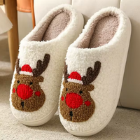 Thumbnail for Northern Lights Kids - Cálido y festivo - Pantuflas de felpa con motivos navideños