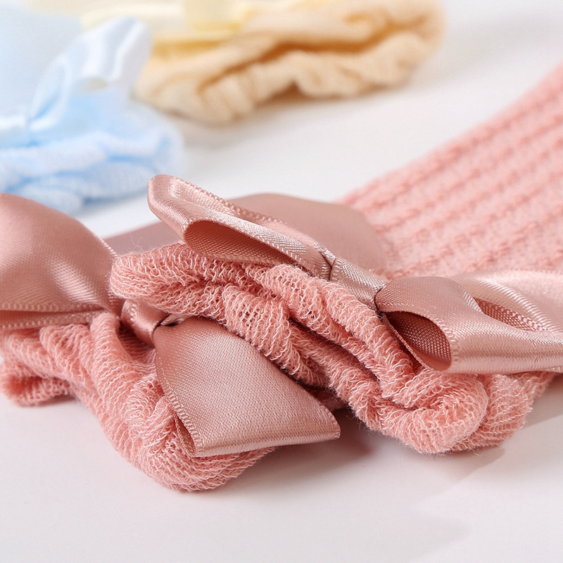 LittleCharm – Suaves y elegantes: calcetines hasta la rodilla para niñas con lazo