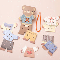 Thumbnail for ThreadBear – Adorable y educativo – Juguete para ensartar Montessori Oso