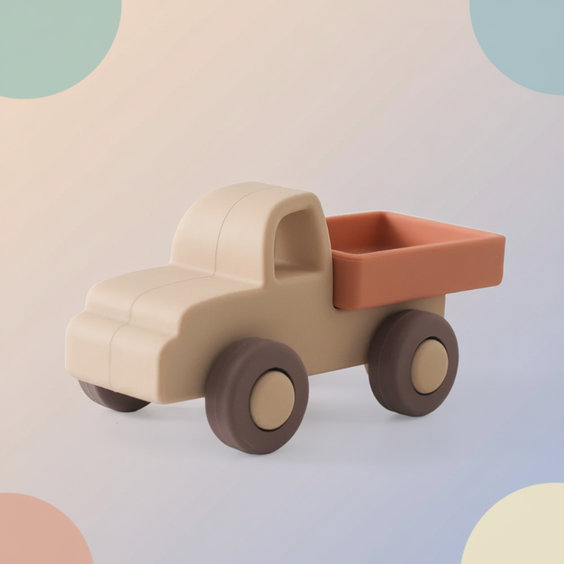 Montessori Silicone Toy Car – Seguro y apto para morder: juguete de silicona con forma de vehículo para morder