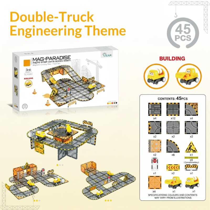 Magnetic Road Blocks – Creativo y educativo – Kit de construcción «Caminos magnéticos»