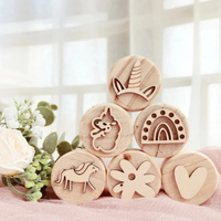 Thumbnail for WoodStamp – Montessori y creatividad – 6 sellos de madera para plastilina