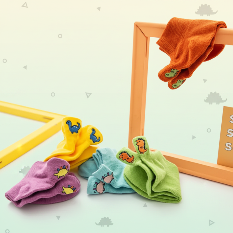 PlayfulToes – Coloridos y suaves – Calcetines cortos para niños (juego de 5)