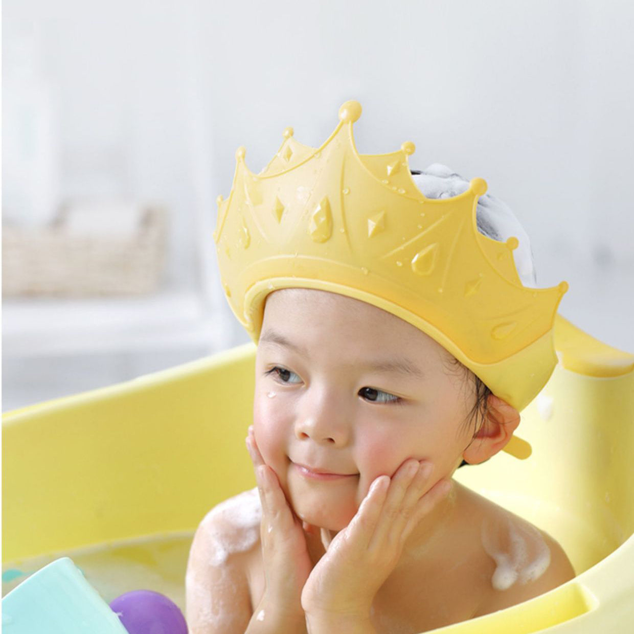 Shampoo Crown Cap™ - Se acabaron las lágrimas en la bañera - Gorro-corona para el lavado del cabello