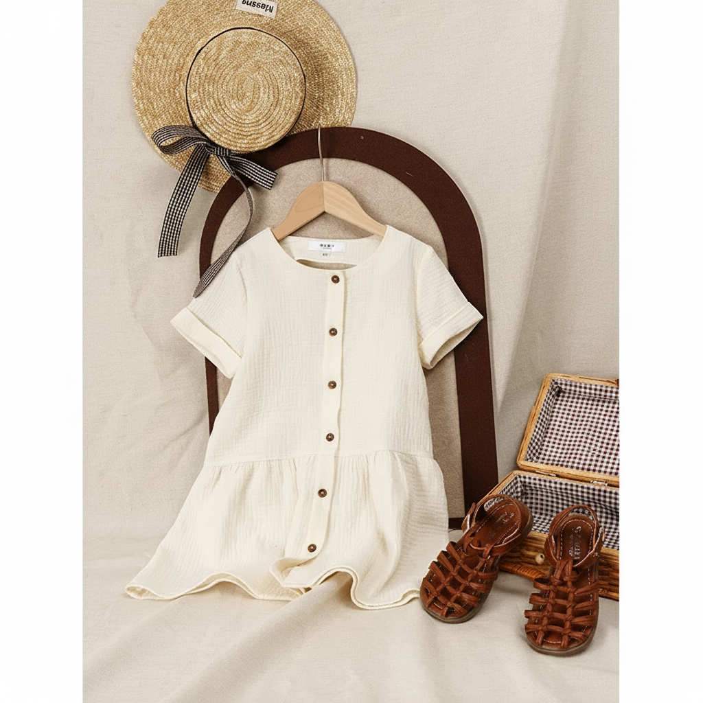 LunaDress – Elegante y vaporoso: vestido infantil con corte en A