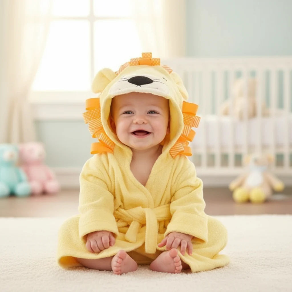 CozyNest – Suave y absorbente: albornoz con diseño de animales