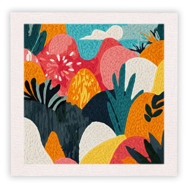 ThreadArt – Hecho a mano y colorido – Kit de bordado de animales