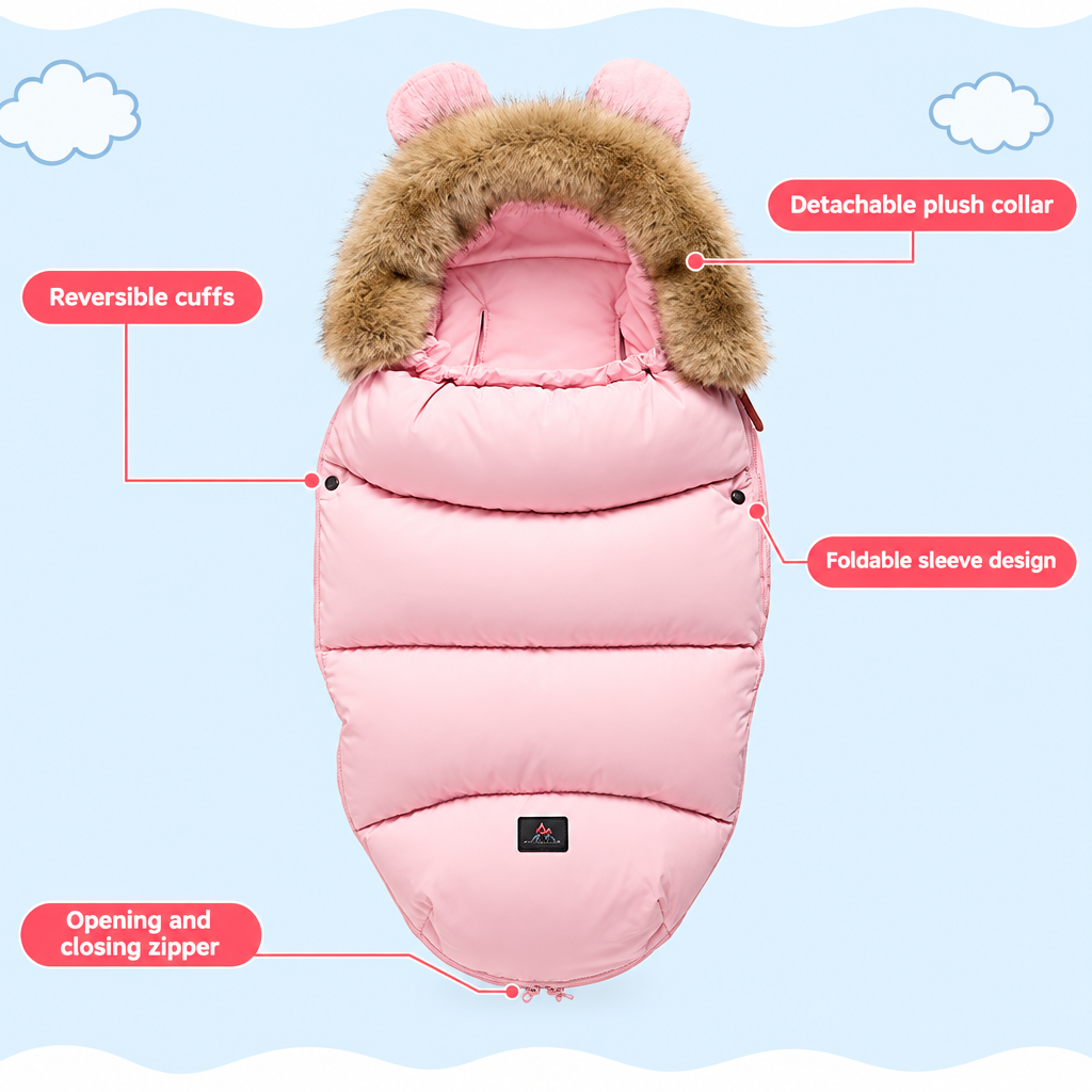CozyRide – Cálido y acogedor – Saco de dormir para bebé para cochecito