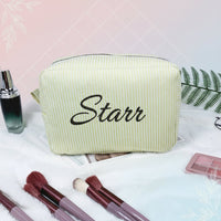 Thumbnail for Striped Name Pouch – Personalizado y con estilo: neceser de maquillaje