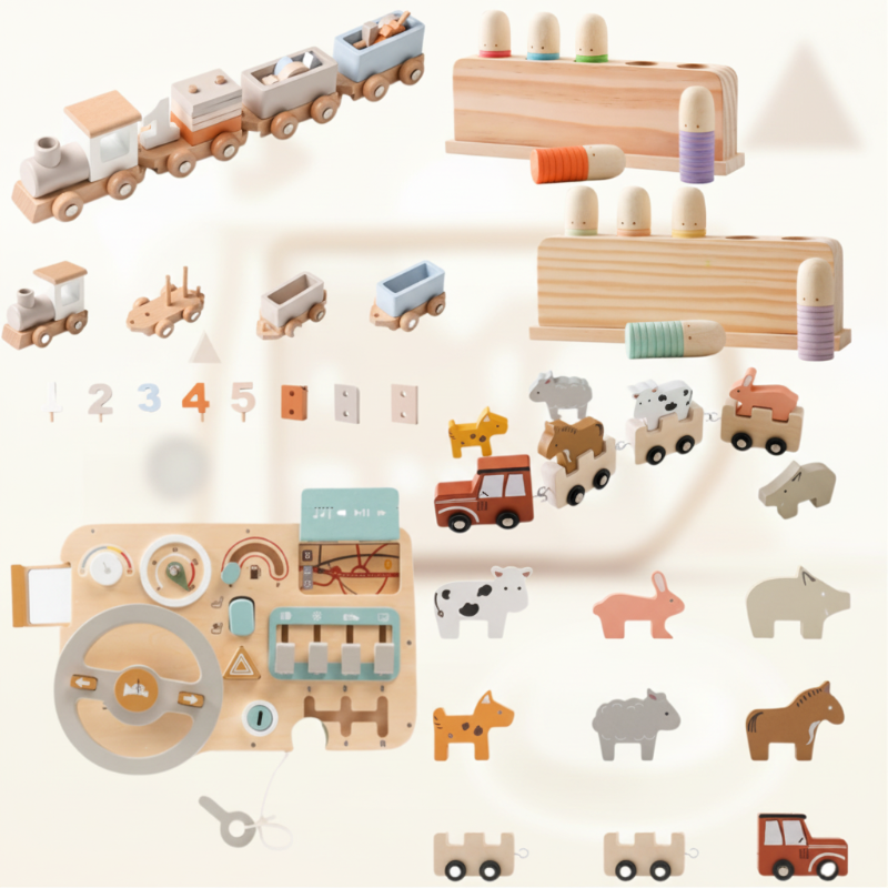 Color Spring: jugar y desarrollarse: juguetes sensoriales de madera para bebés