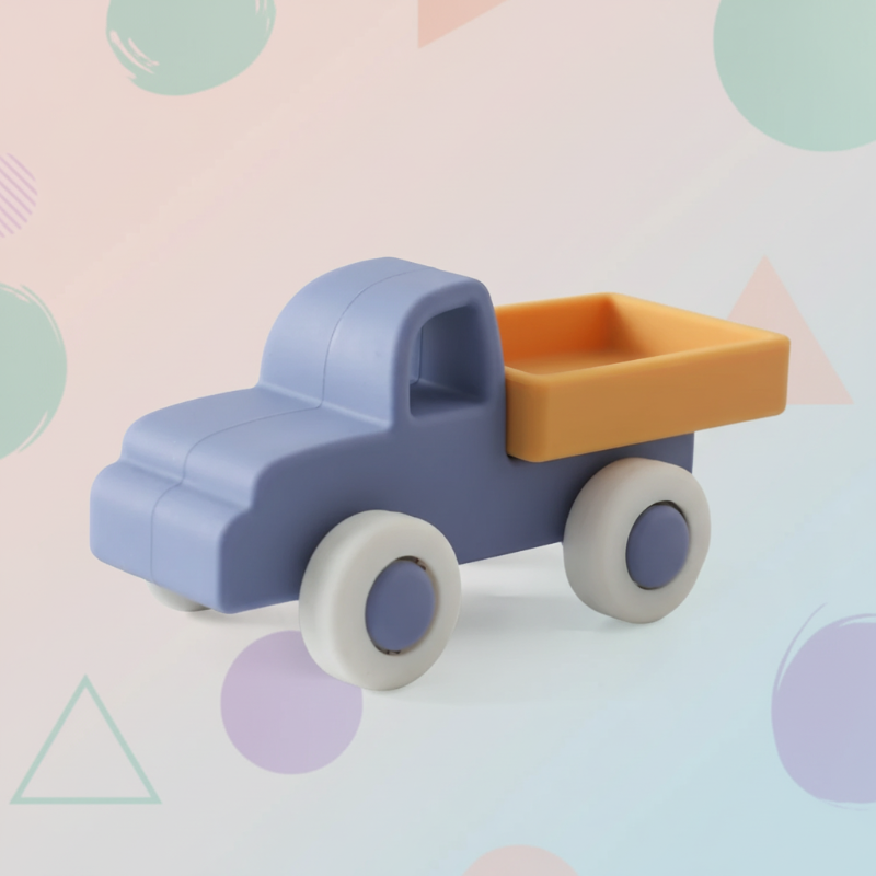 Montessori Silicone Toy Car – Seguro y apto para morder: juguete de silicona con forma de vehículo para morder