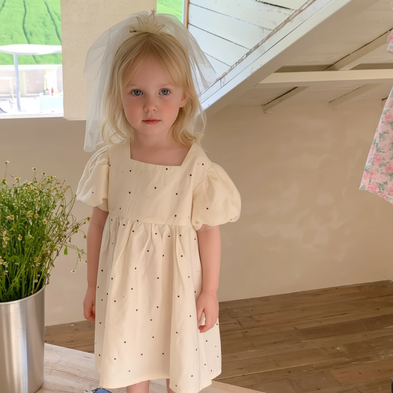 LittleTwinkle – Suave y cómoda – Vestido infantil con dos lazos