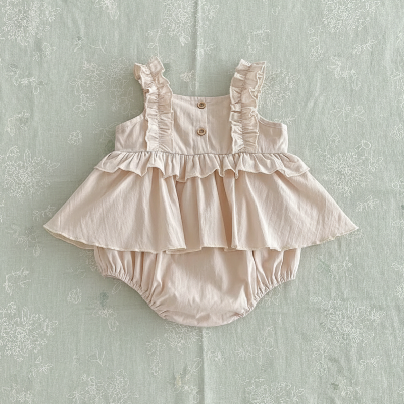 TinyBloom – Bonito y suave – Vestidito con volantes para bebés y niños pequeños