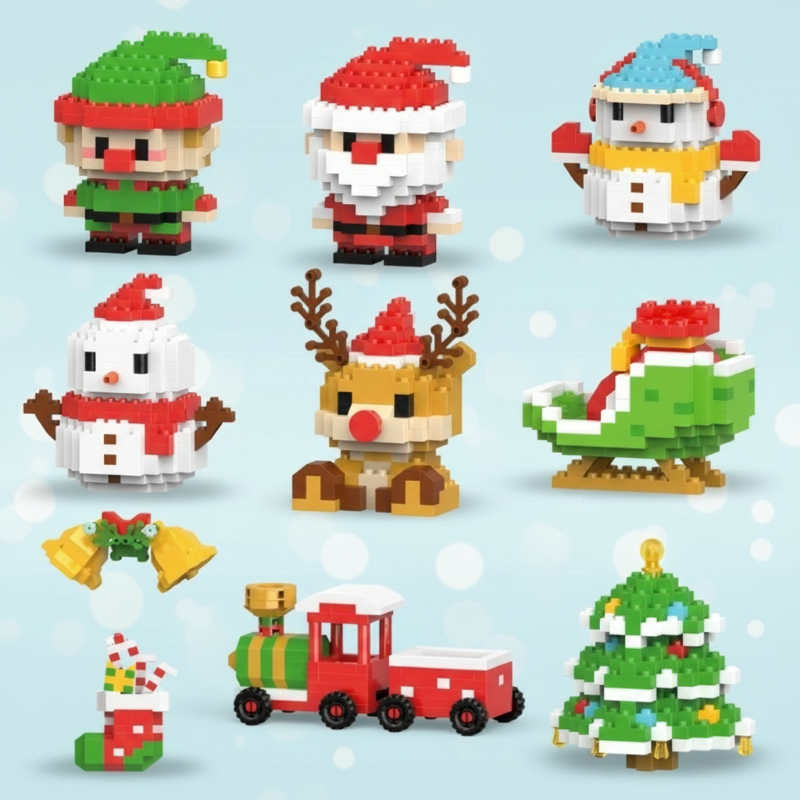 HolidayBlocks – Alegre y decorativo: mini bloques de construcción navideños