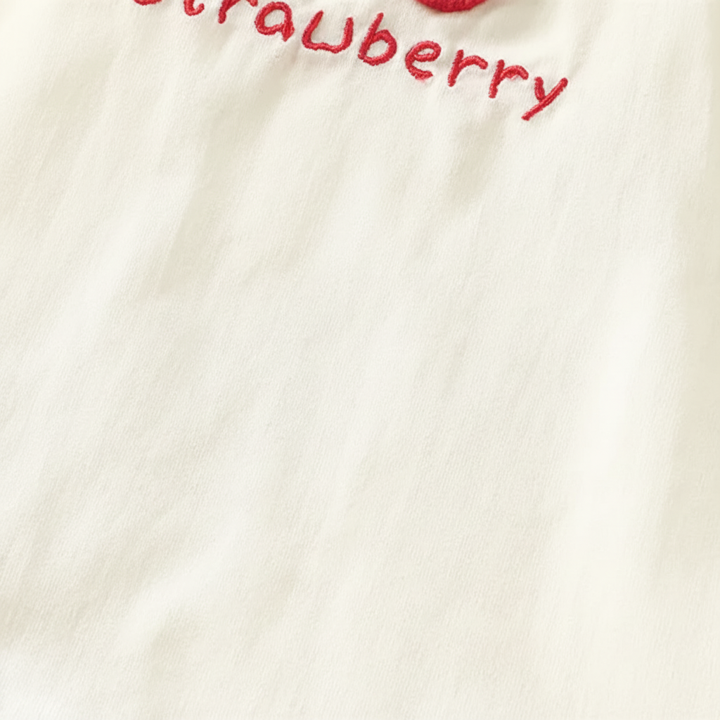 BerryBloom – Bonito y cómodo: vestido de niña con estampado de fresas y conejitos