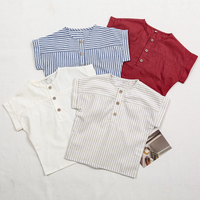 Thumbnail for LittleClassic – Elegante y cómoda: camisa de lino para niño con detalle de botones