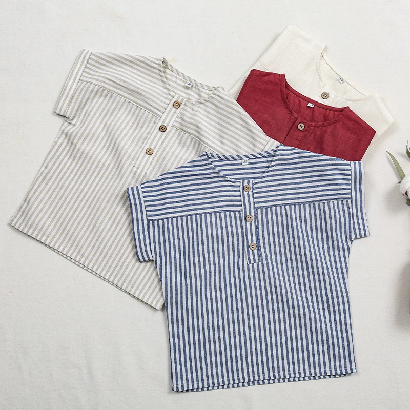 LittleClassic – Elegante y cómoda: camisa de lino para niño con detalle de botones