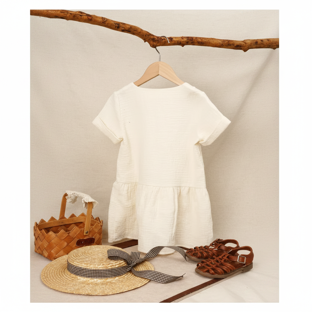 LunaDress – Elegante y vaporoso: vestido infantil con corte en A