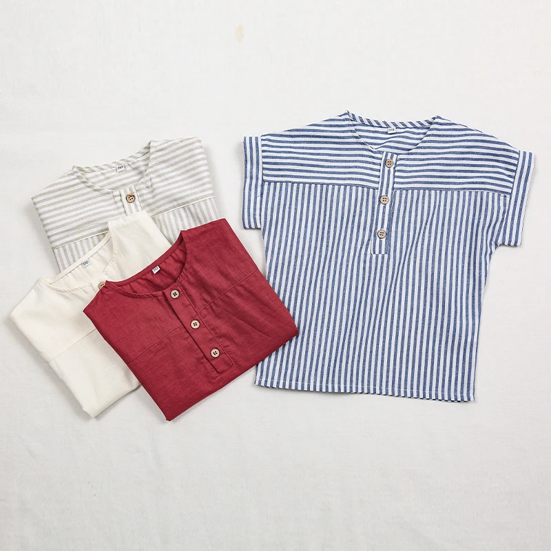 LittleClassic – Elegante y cómoda: camisa de lino para niño con detalle de botones