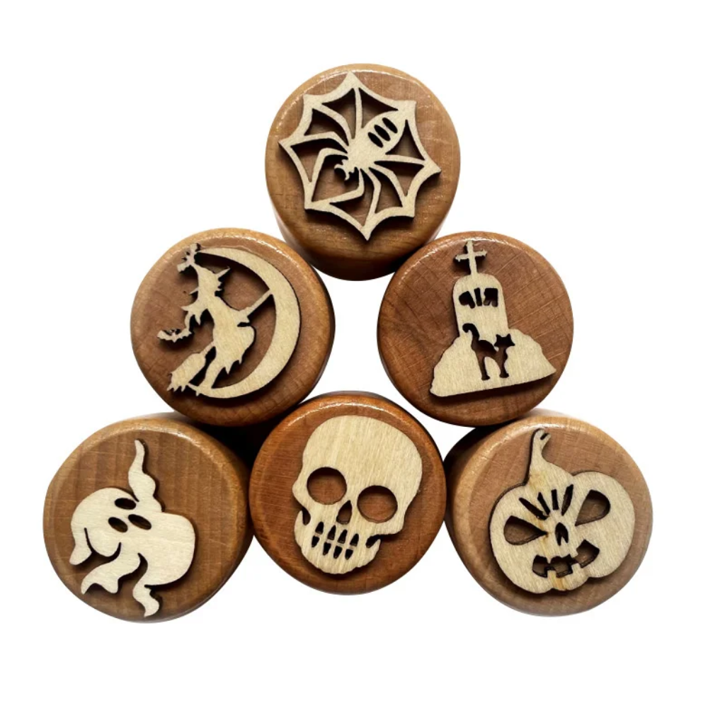 WoodStamp – Montessori y creatividad – 6 sellos de madera para plastilina