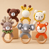 CuddleRattle – Suave y divertido – Sonajero de ganchillo para bebé con anillo de madera