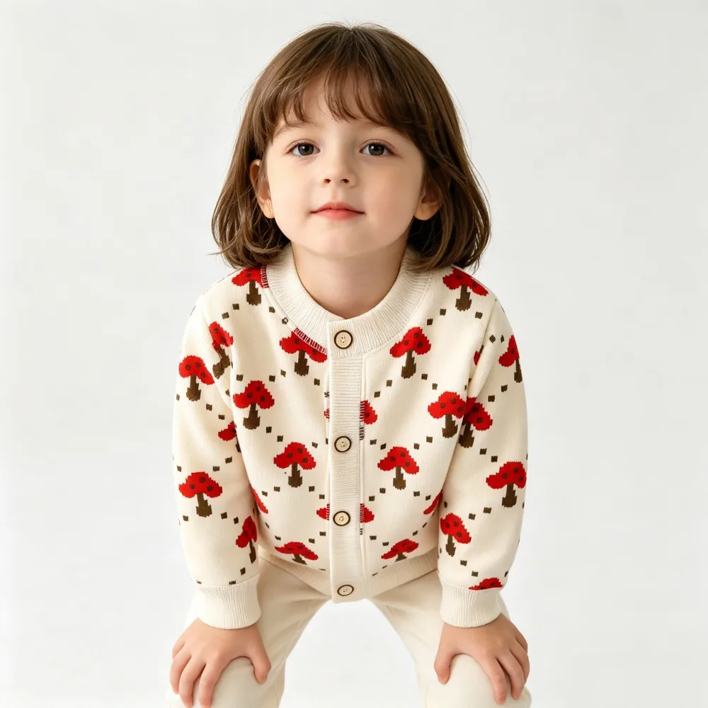 CozyCardi – Suave y cálido: chaleco de punto con bonitos estampados