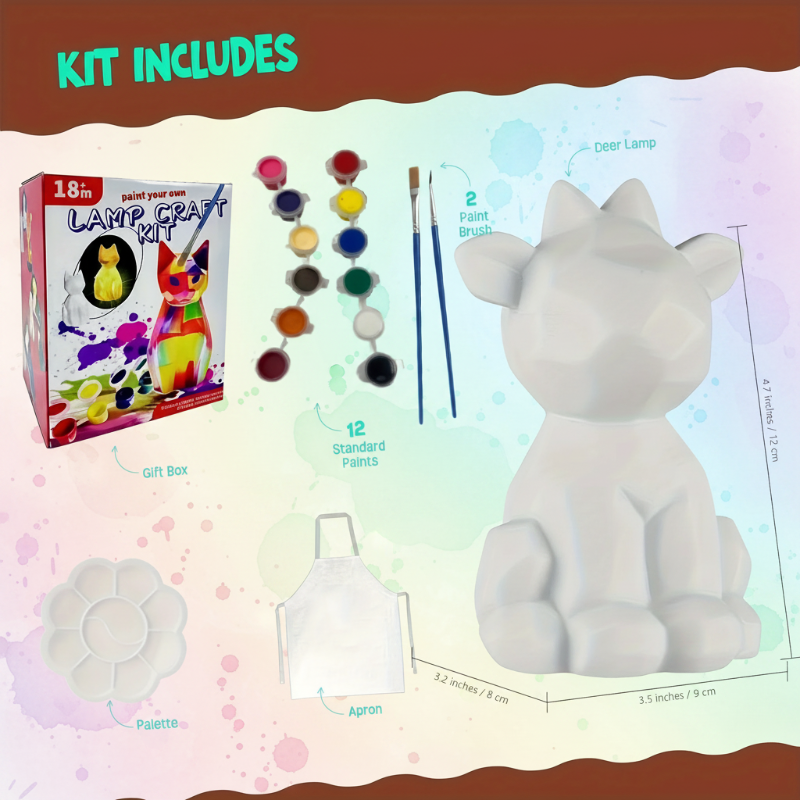 MiniCrafters – Creatividad y aprendizaje – Set de pintura de animales para lámparas DIY