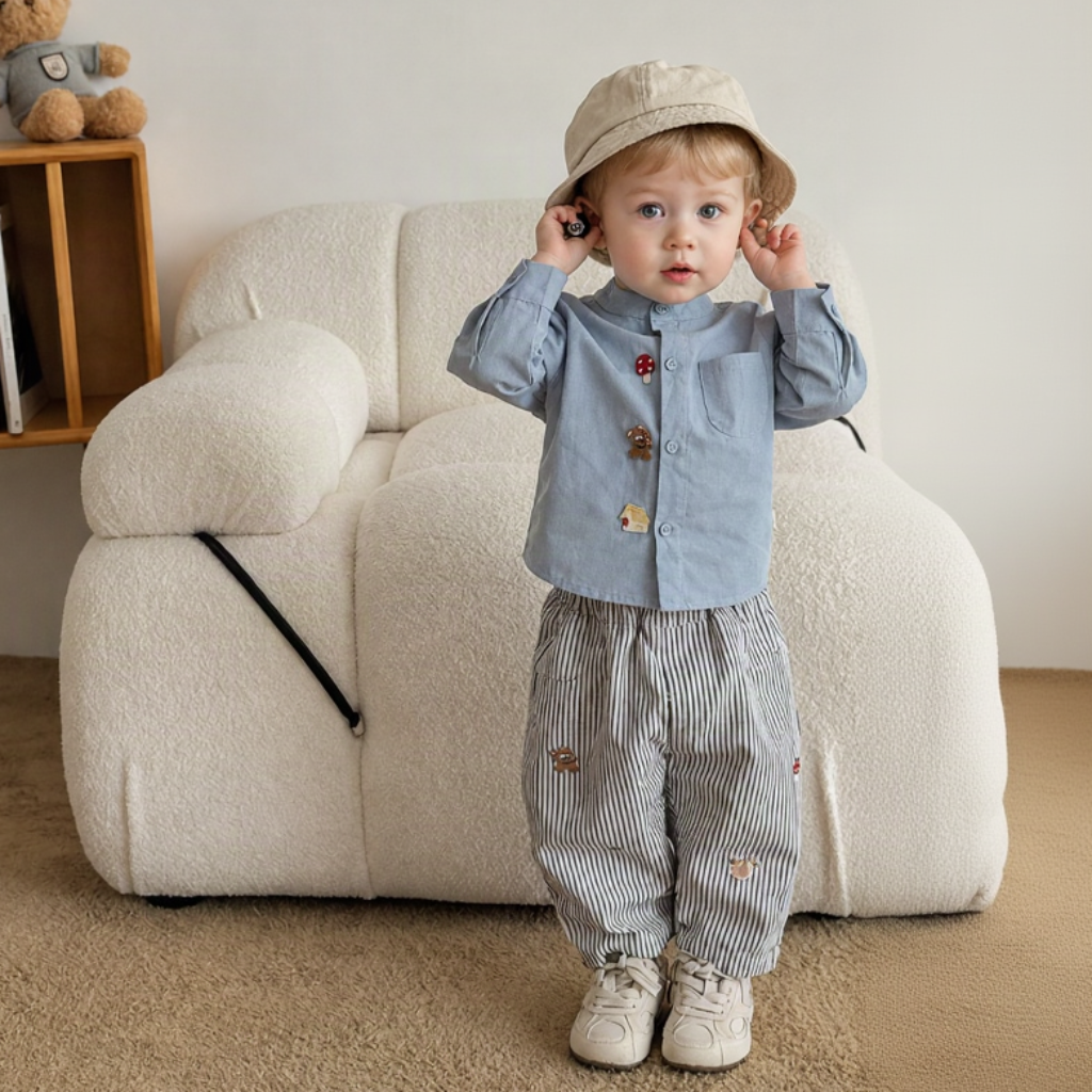 LittlePatch – Suaves y cómodos: pantalones para niños con detalles bordados
