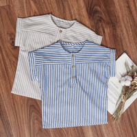 Thumbnail for LittleClassic – Elegante y cómoda: camisa de lino para niño con detalle de botones