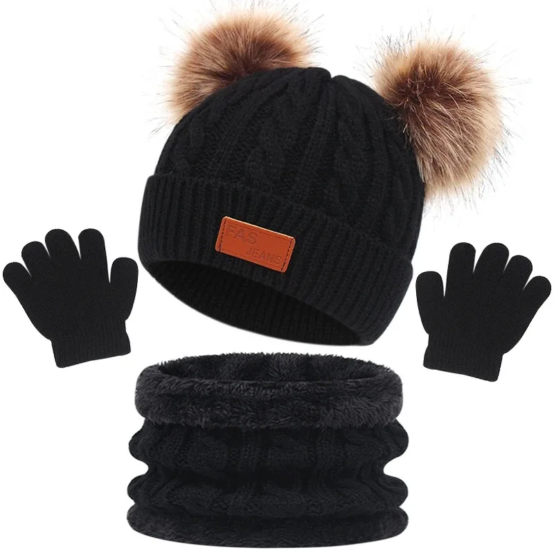 CozyPom – Cálido y suave: conjunto de invierno con gorro, bufanda y guantes