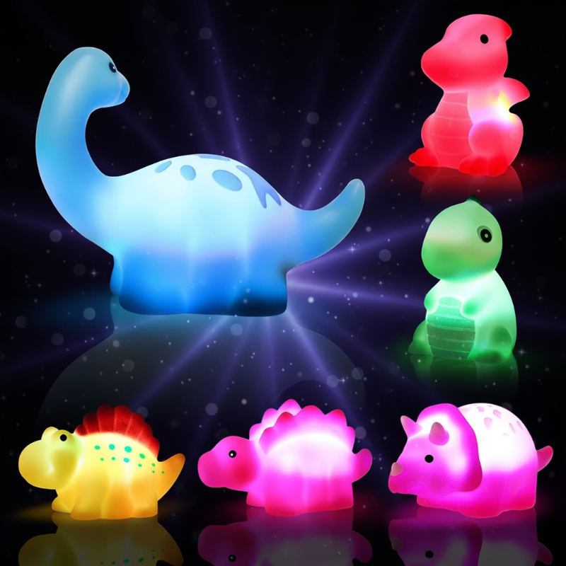 AquaGlow – Seguro y educativo – Set de juguetes luminosos para el baño