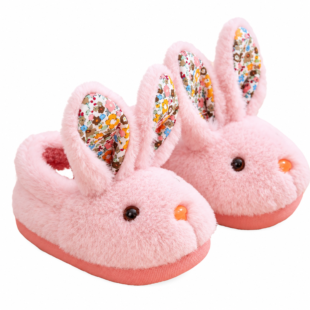 BunnyToes – Suaves y cálidas: zapatillas de peluche con forma de conejo