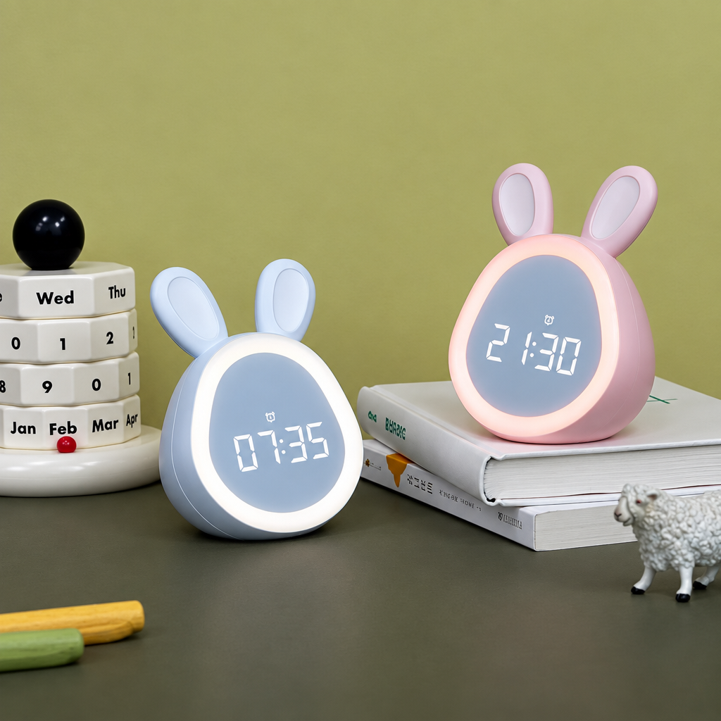 BunnyGlow – Bonito y práctico: despertador digital para niños con luz nocturna