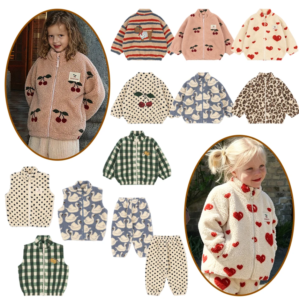 WarmHug – Cómoda y moderna: chaqueta de forro polar para niños con estampados divertidos