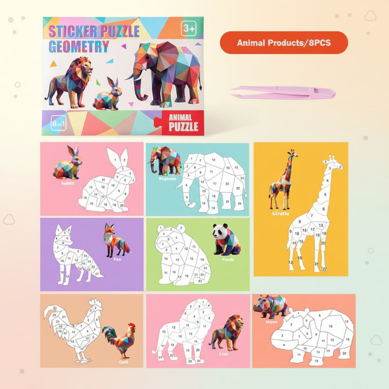 3D Sticker Puzzle – Creativo y educativo: rompecabezas geométrico en 3D