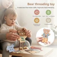 Thumbnail for ThreadBear – Adorable y educativo – Juguete para ensartar Montessori Oso
