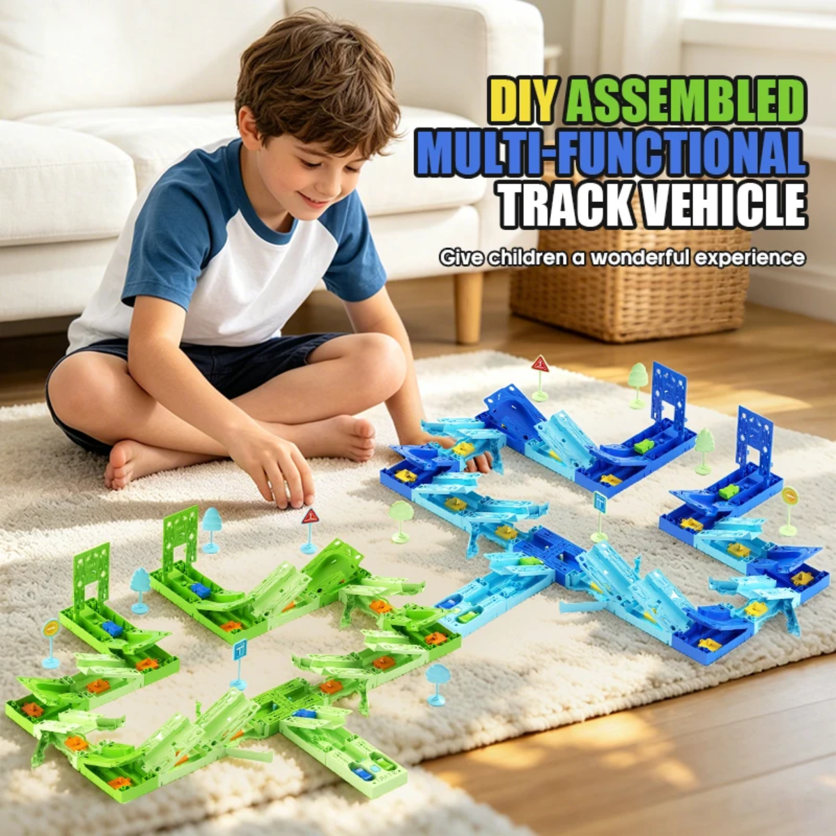 GravityRacer – Educativo y divertido – Set de pista con vehículos para montar uno mismo