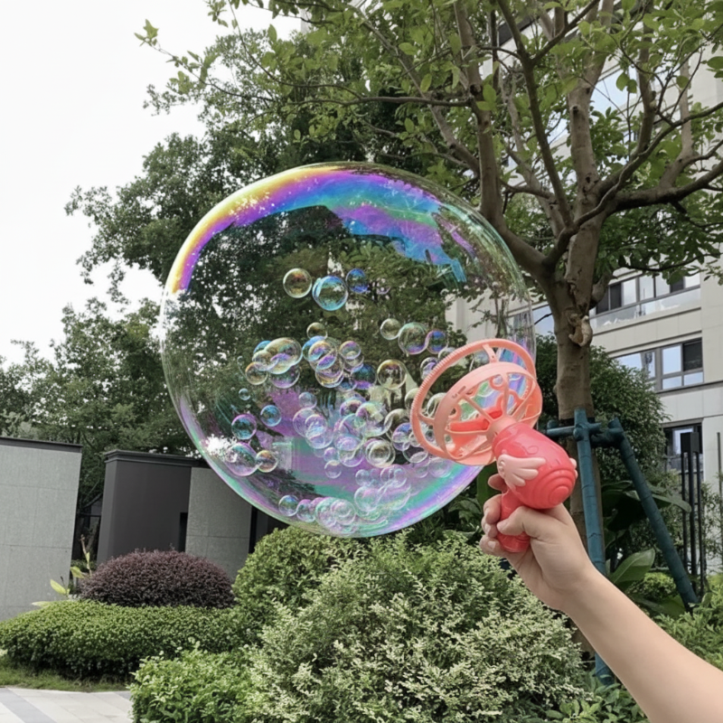 HappyBubbles – Divertido y seguro: pistola de burbujas para niños