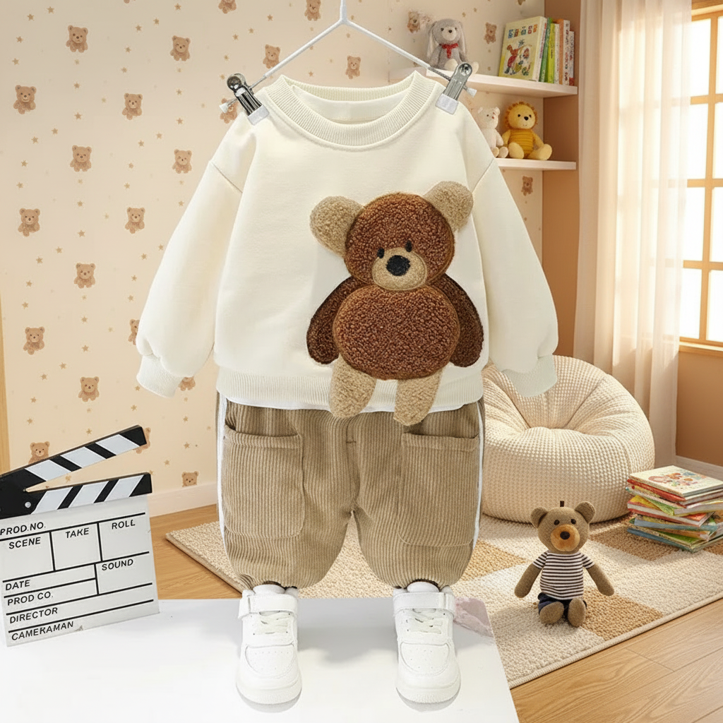 Mini Fashion™ - Cálido y suave: conjunto de ropa infantil de dos piezas