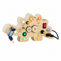 Thumbnail for TinyTech – Tablero de actividades de madera con luces e interruptores – Juguete educativo