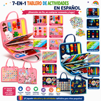 Thumbnail for 7-in-1 Busy Board – Motricidad y aprendizaje – Tablero de actividades