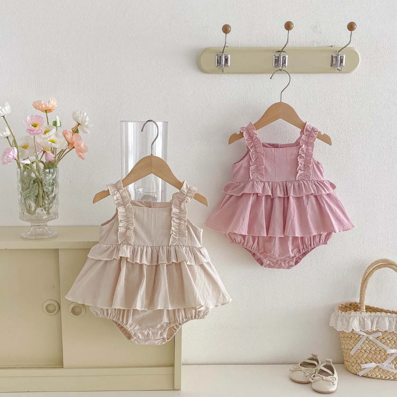 TinyBloom – Bonito y suave – Vestidito con volantes para bebés y niños pequeños