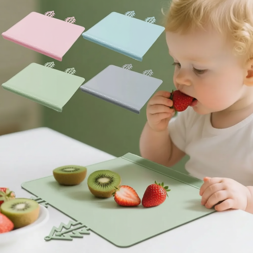 BabySafe – Práctico e higiénico: mantel individual de silicona con borde elevado