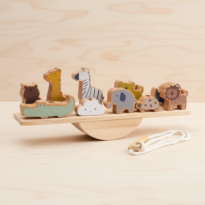 Wooden Forest Blocks – Creatividad y desarrollo – Juego de bloques de madera para apilar