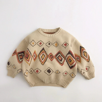 Thumbnail for LittleRetro – Cálido y elegante: jersey de punto para niño con motivo de rombos