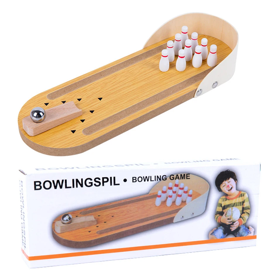 MiniStrike – Divertido e interactivo: juego de bolos de mesa de madera