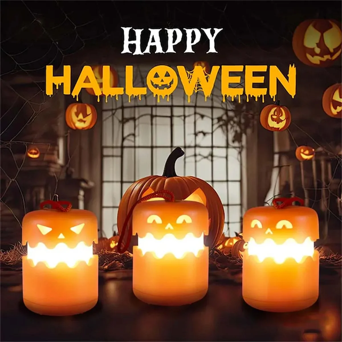 SpookyLight – Festivo y único: lámpara de calabaza de Halloween